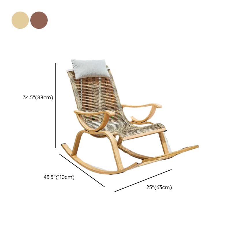 Cocoa Craftsman Wicker Front Porch Rocking Chairs with Separable Pillowcase - image 23