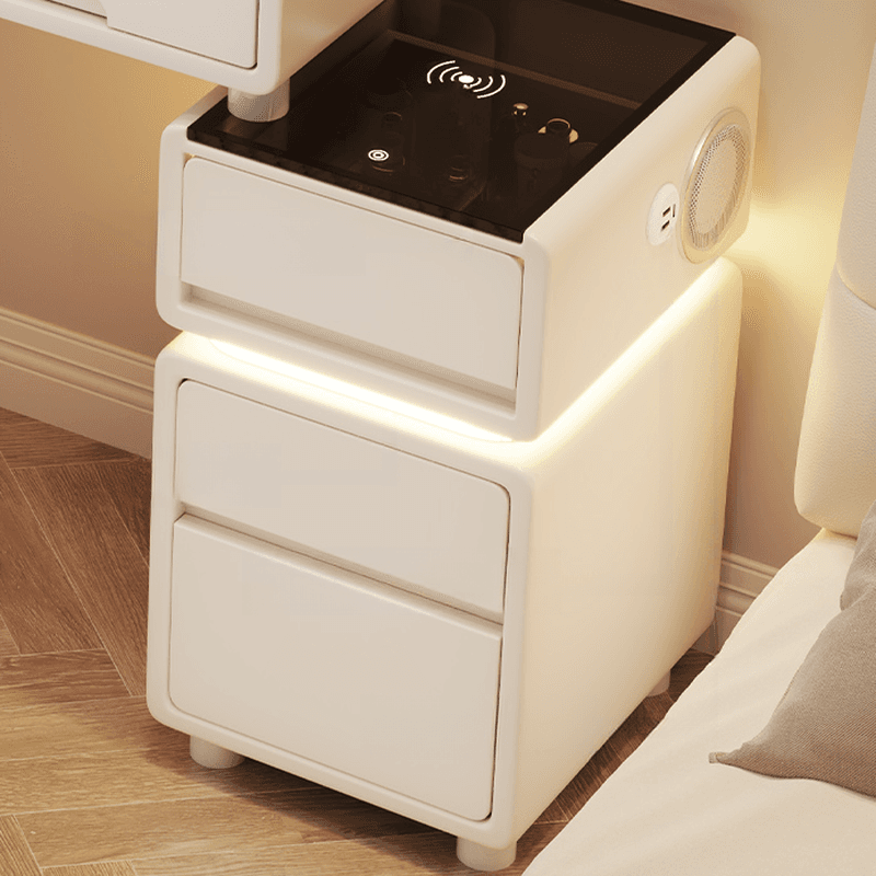 Elegant Vanity Set with Lighting, Electrical Outlet, and Push-Pull Functionality - image 5