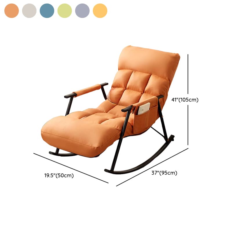 Butter Color/Azure/Olive Green Ergonomic Rocking Chair Couch with Rear Back, Stationary - image 21