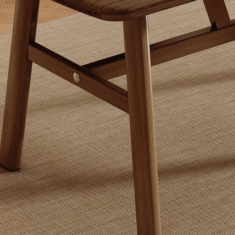 5 Pieces Chalk/Brown/Natural Dining Table Set with Wood Back Padded Chair and Natural Solid Wood Rectangular Dining Table for 4 - image 12