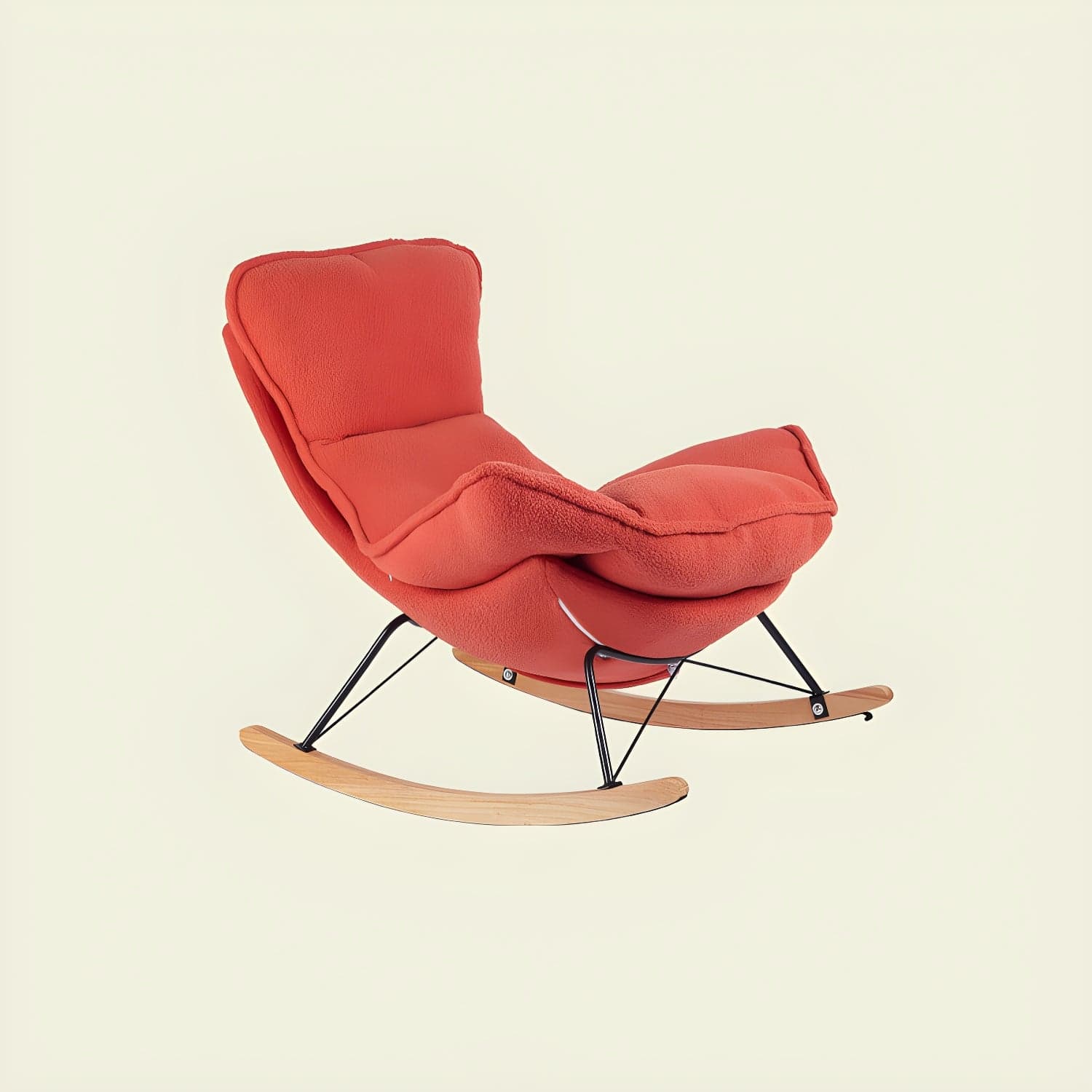 High Back Rocking Chair Ergonomic with Padded Seat Rocker Chair with Ottoman - image 6