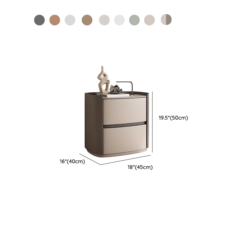 Art Deco Drawer Storage Nightstand with 2 Drawers and Artificial Leather Countertop - image 19
