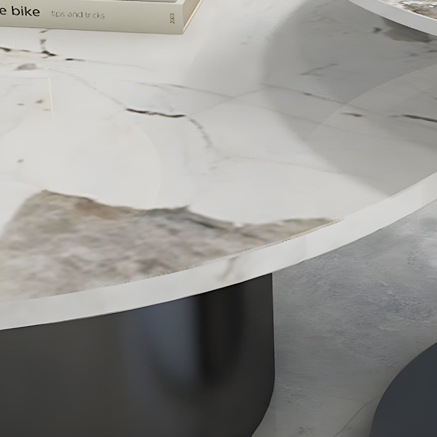 Pedestal Cocktail Table Contemporary Slate Top Coffee or End Table - image 8
