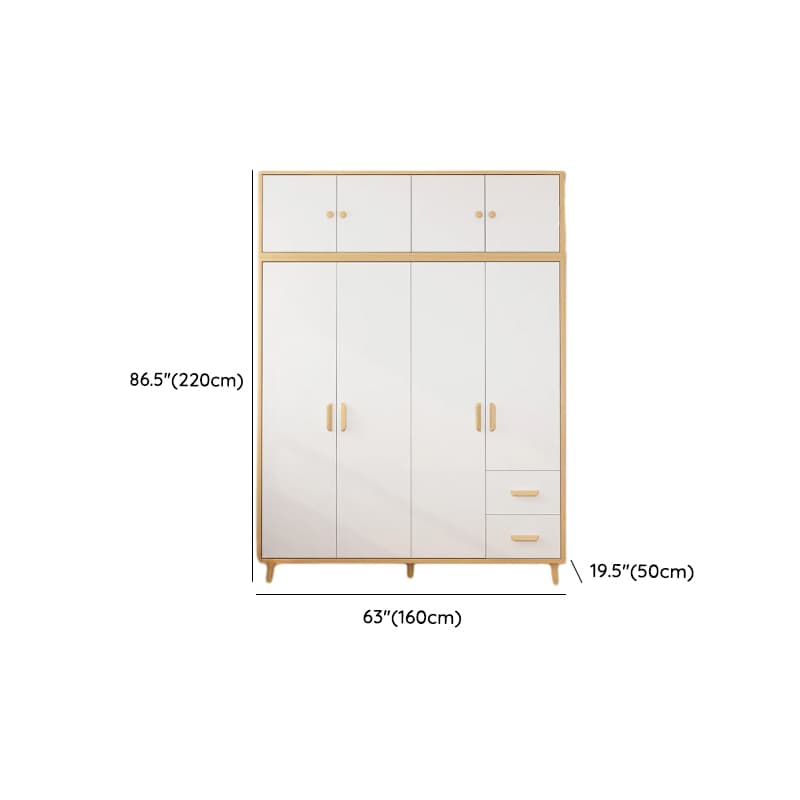 Natural Finish Self-supporting 2-Drawer Wardrobe in Solid and Manufactured Wood - image 21