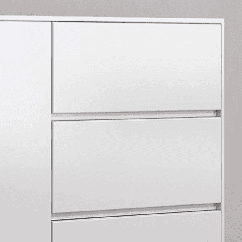 Sideboard with 3 Drawers, Cabinet, Standard Narrow Sizes, Four Internal Shelves, Wood Countertop, and 2 Doors - image 11