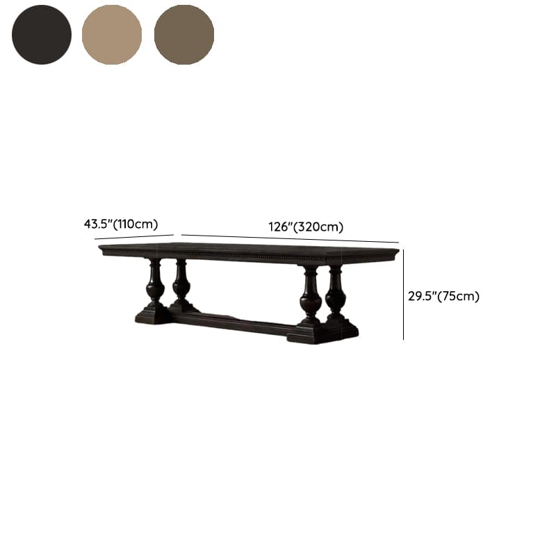 French Country Rectangle Wood Dining Table with Trestle Base, Full Assembly Needed - image 24