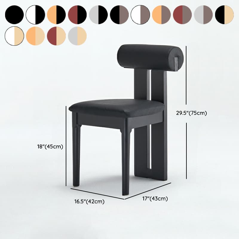 Stable Slat Back Upholstered/Faux Leather/Velour Armless Chair with Wood Legs in a Minimalist Style - image 14