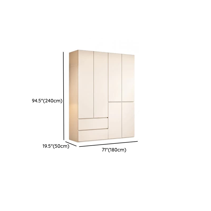 White Minimalist Wooden Independent Wardrobe Closet with 2 Drawers, Soft Close Door, and Interior Shelves - image 16