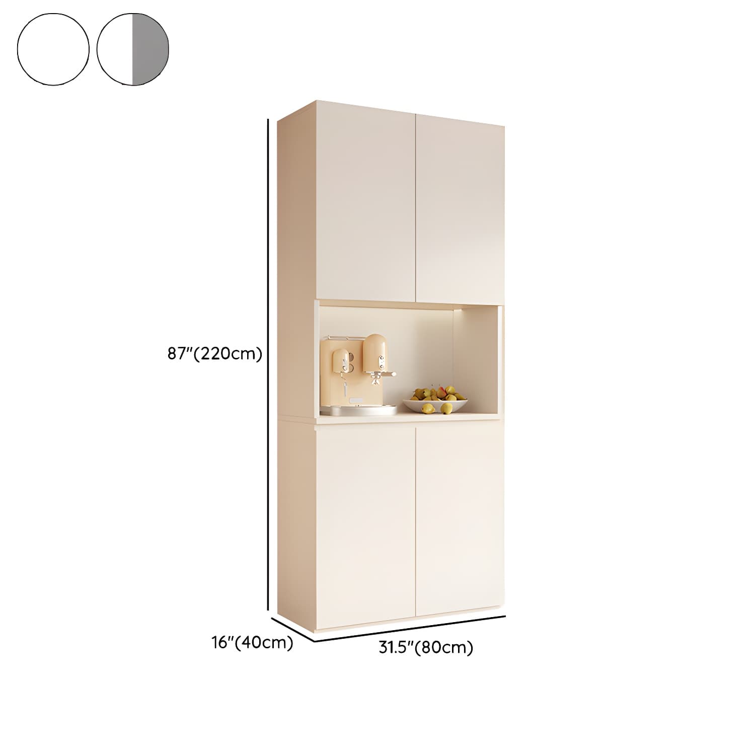 Modern Wood Buffet Cabinet with Open Storage and Cabinets Included - image 9