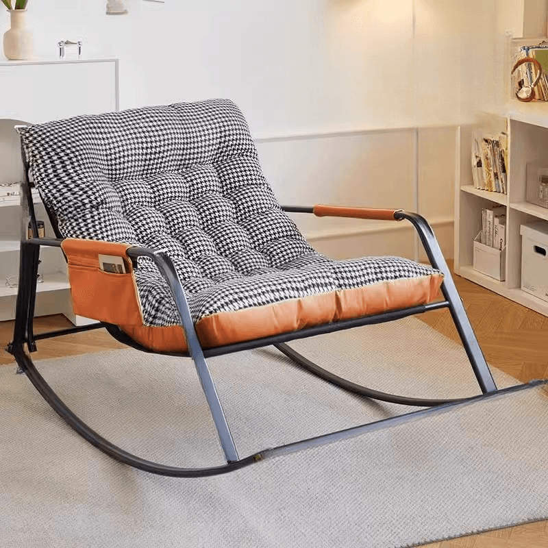 Art Deco Upholstered Rocking Armchair for 2 with Track Arm and Dirt Resistant Features - image 6