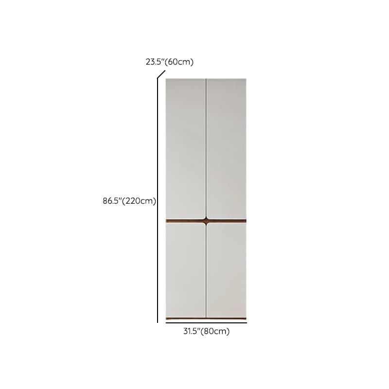 White Minimalist Manufactured Wood Wardrobe Closet with Soft Close Drawer, Soft Close Door, Interior Shelves, and Clothing Rod - image 16