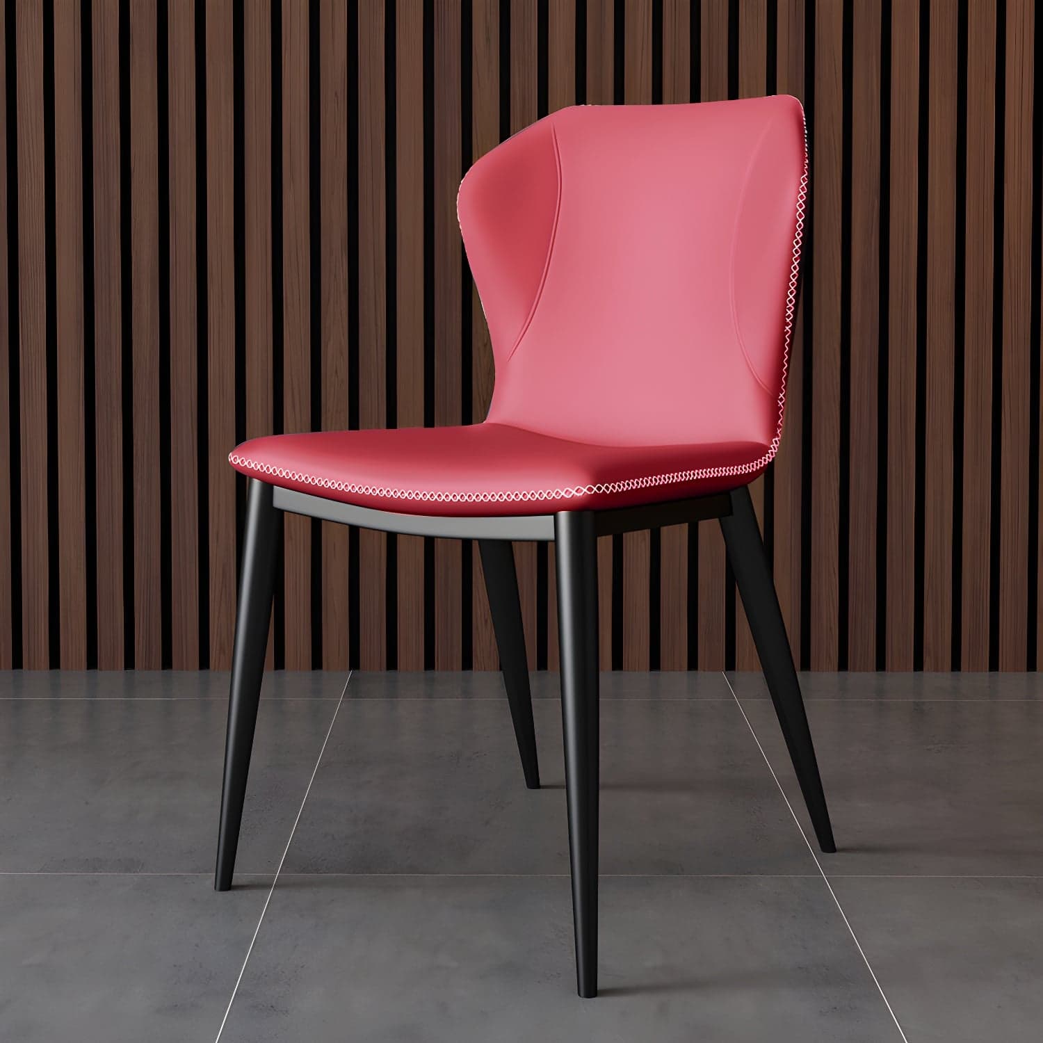 Modern Leather Home Side Chair Wingback Matte Finish Dining Chair - image 8