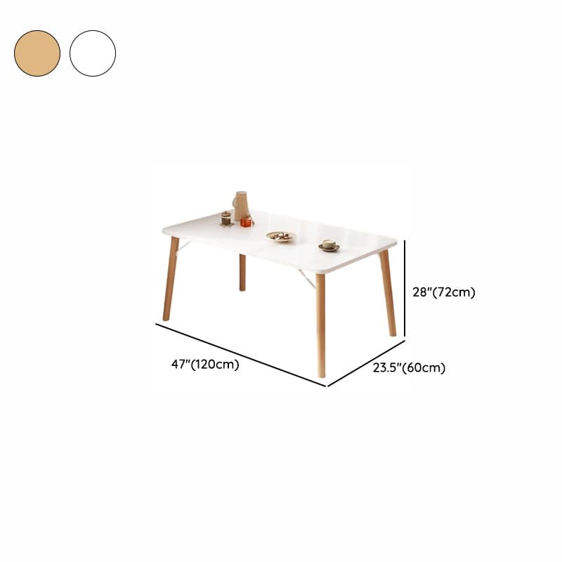 Rectangular Recycled Wood Dining Table Set with 4 Legs, Fixed Table, Padded Chair, Back Seat, 5-piece - image 10