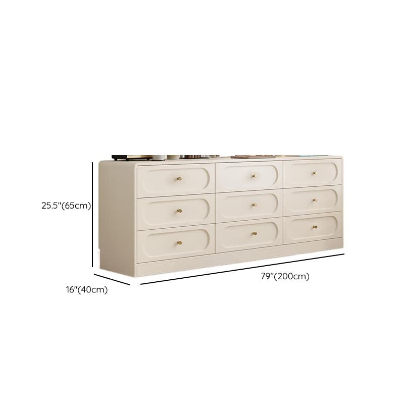 Chalk Casual Composite Wood Console Dresser with 9/6 Drawers in Horizontal Design - image 8