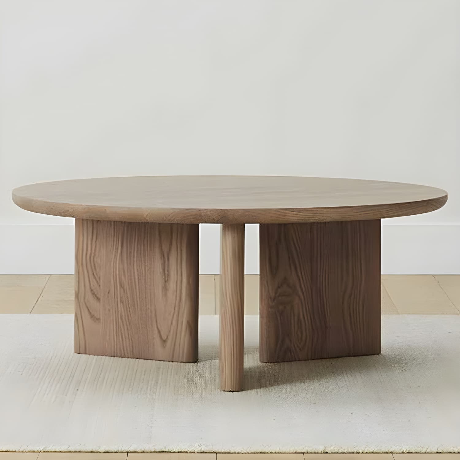 Contemporary Solid Wood Coffee Table Round Abstract Coffee Cocktail Table - image 9