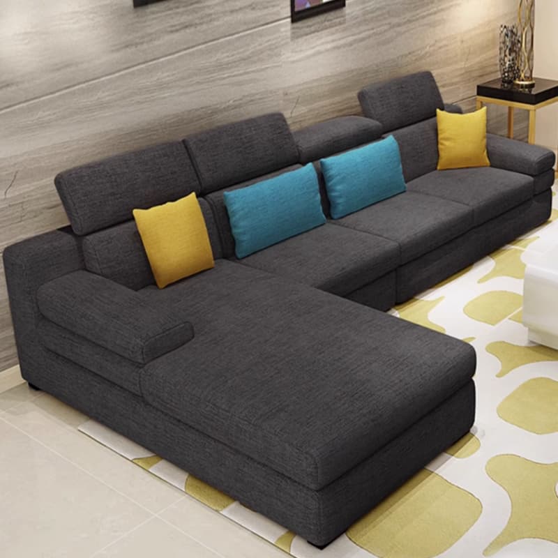 Modern L-Shaped Left Orientation Sectional Sofa in Large Size - image 13