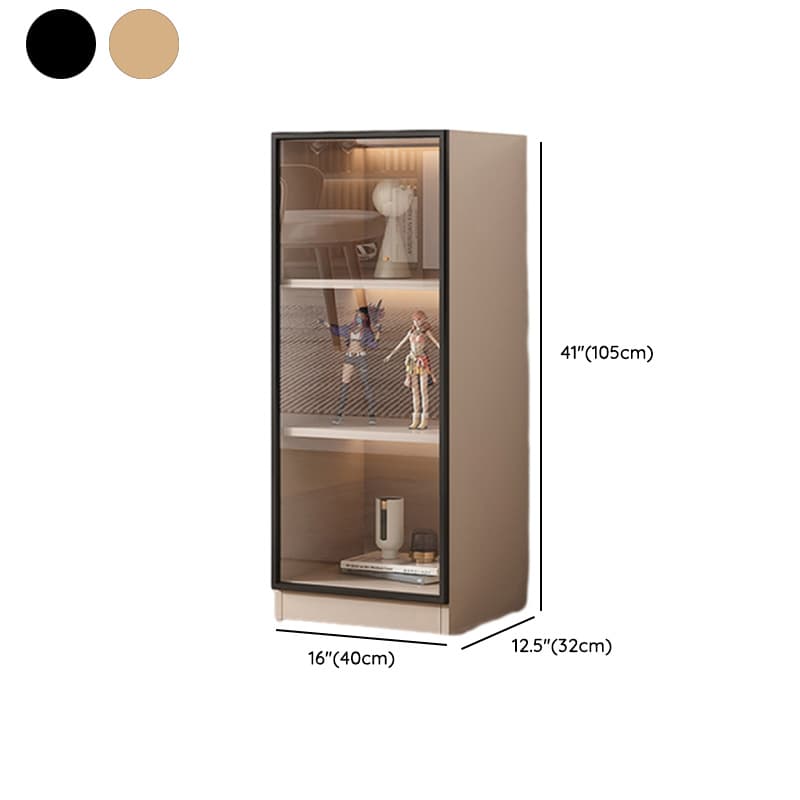 Simple Rectangular Standalone Accent Cabinet with Closet, Laminate Countertop, Glazed Door, and Sand Top - image 9