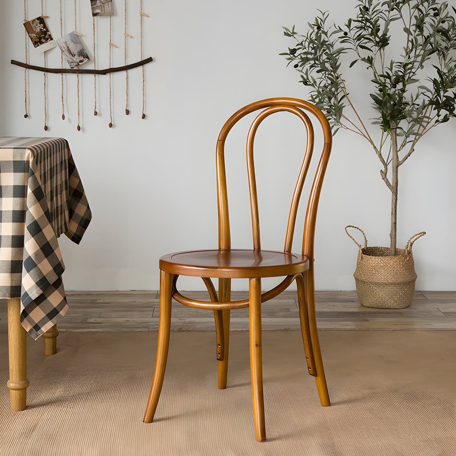 Modern Solid Beech Wood Chairs Kitchen Dining Windsor Back Side Chair Set - image 5