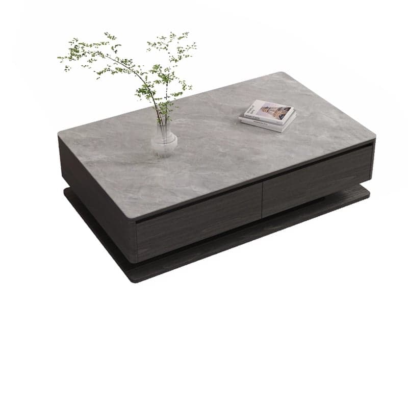 Modern 17" H Rectangular Stone Coffee Table with Four Drawers for Home - image 3