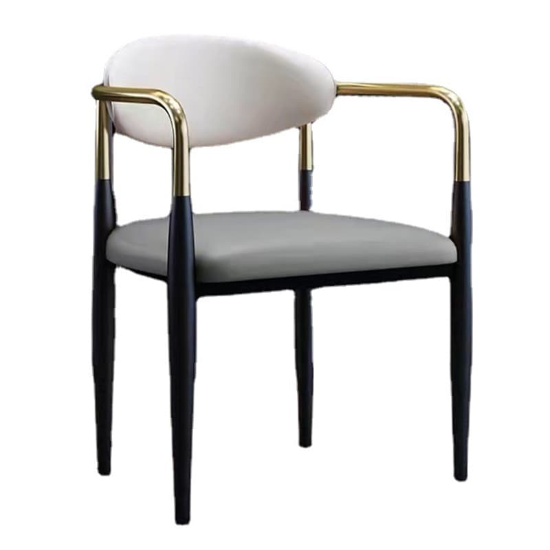 Faux Leather/Velour Upholstered Arm Chair with Arms and Black Legs in a Casual Style - image 11