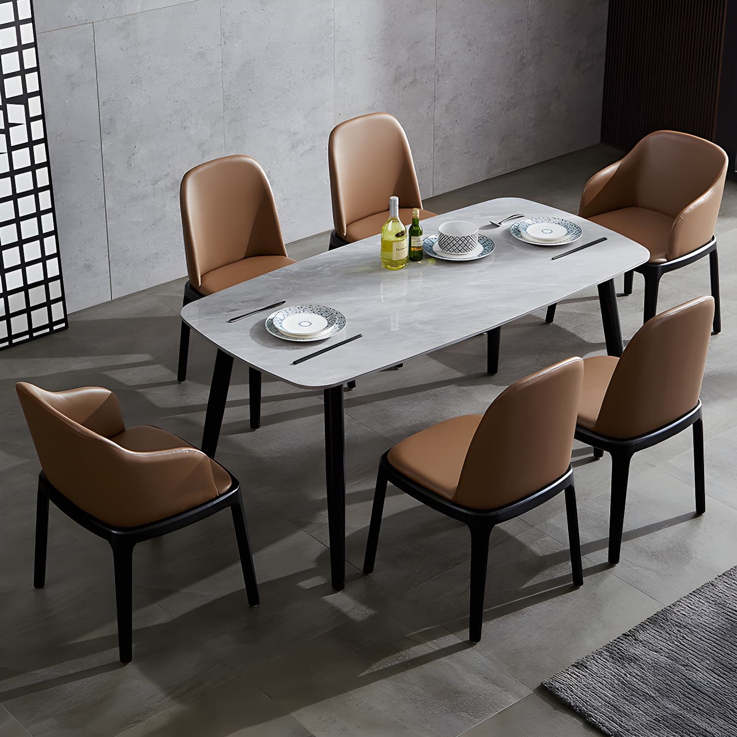 Industrial Home Leather Side Chair Matte Finish Parsons Dining Chair (Set of 2) - image 19