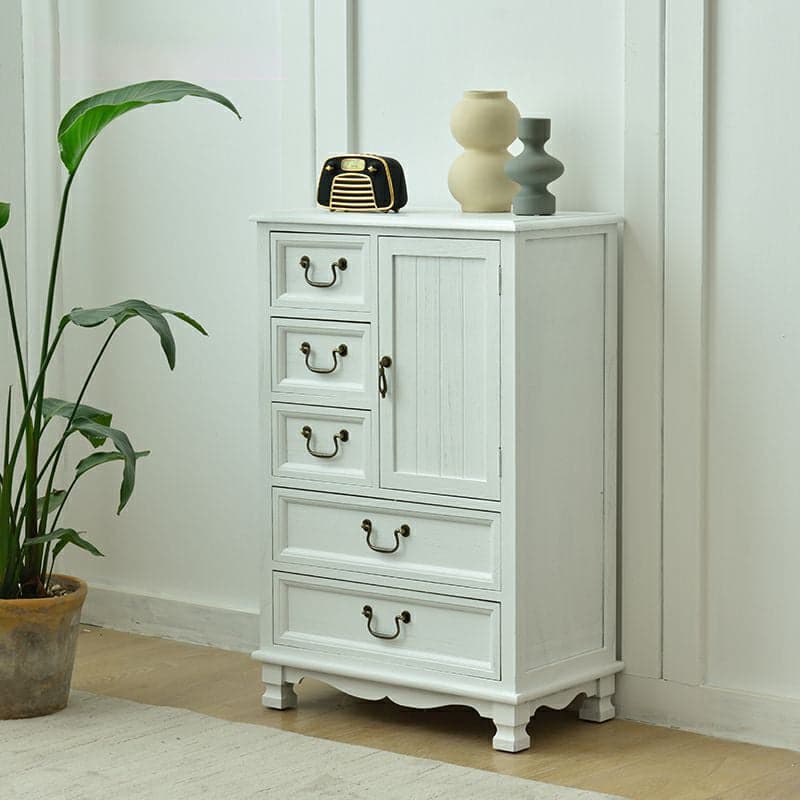 Coastal Style Storage Chest Solid Wood Countertop with Drawers and Doors - image 5