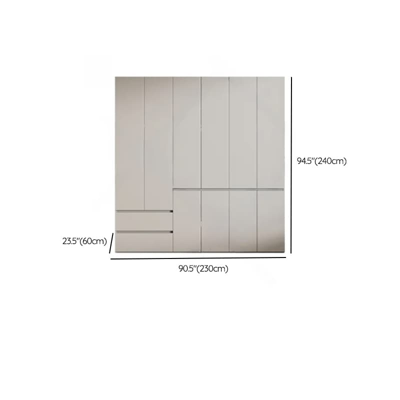 Cream Trendy Reclaimed Wood Wardrobe Armoire with Soft Close Drawer, Soft Close Door, Interior Shelves, and Clothing Rod - image 78
