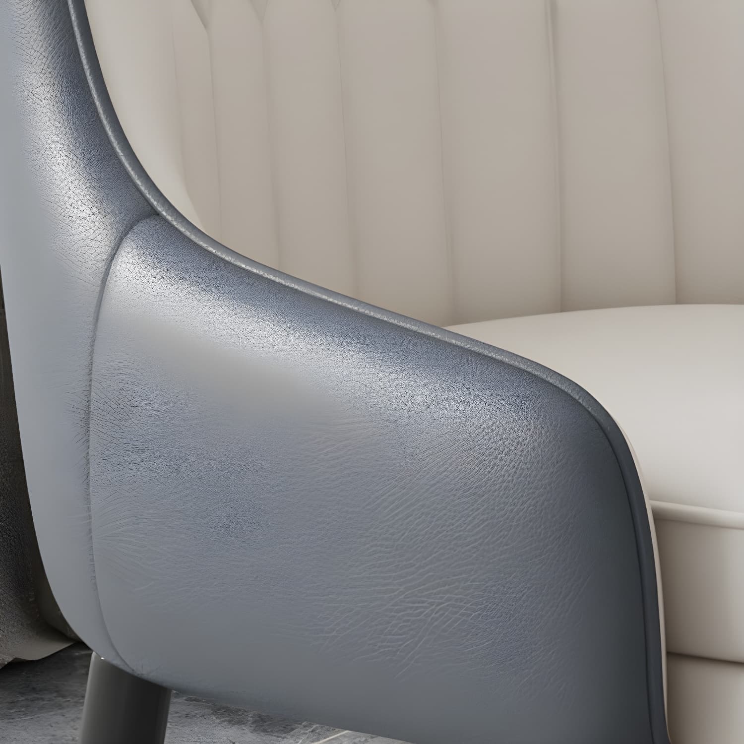 Faux Leather Dining Chairs Modern Parsons Arm Chair with Wood Legs - image 21