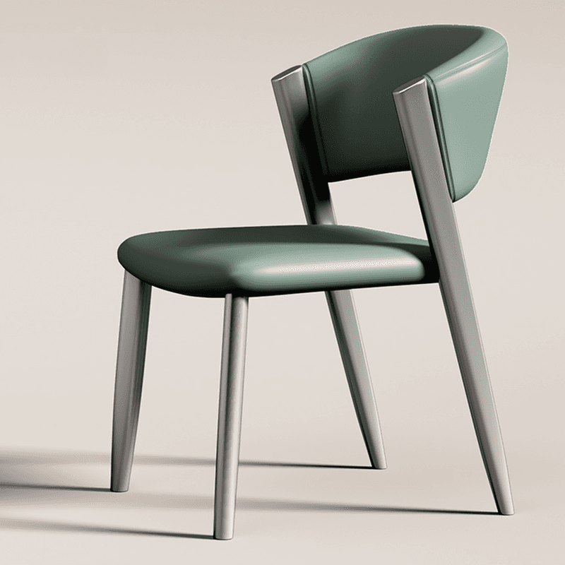 Modish Armless Chair with Exposed Back, Cushioned, Grey Steel Legs - image 9