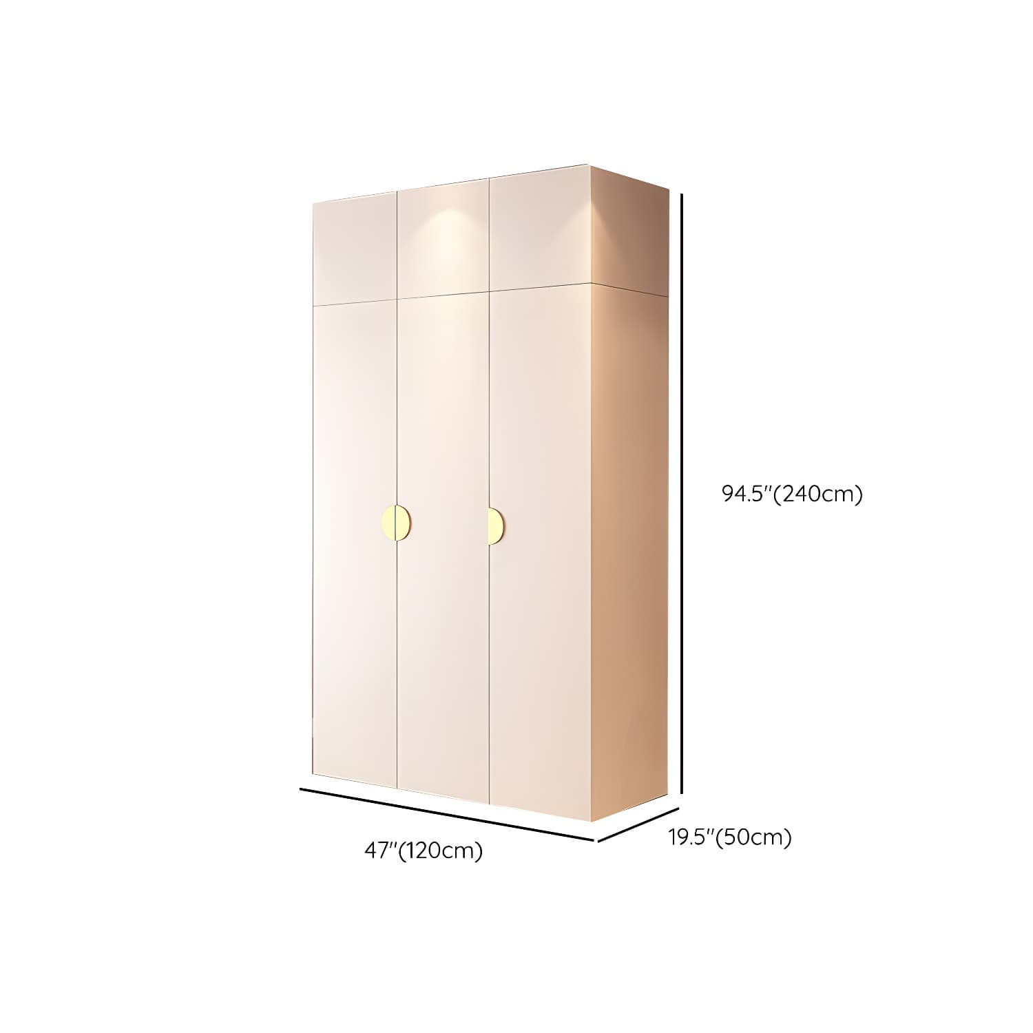 Chic White Wood Wardrobe Armoire with Clothing Rod & Shelves - image 14