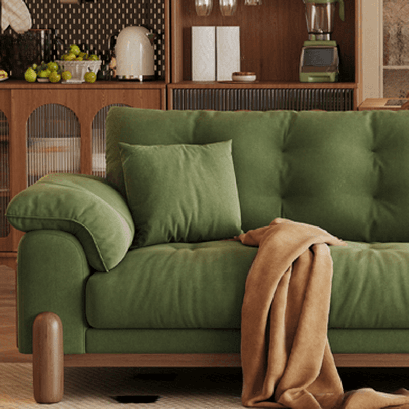 Straight Dark Green Sofa, Seats 2/1-seater, Horizontal Orientation, Button-tufted - image 5
