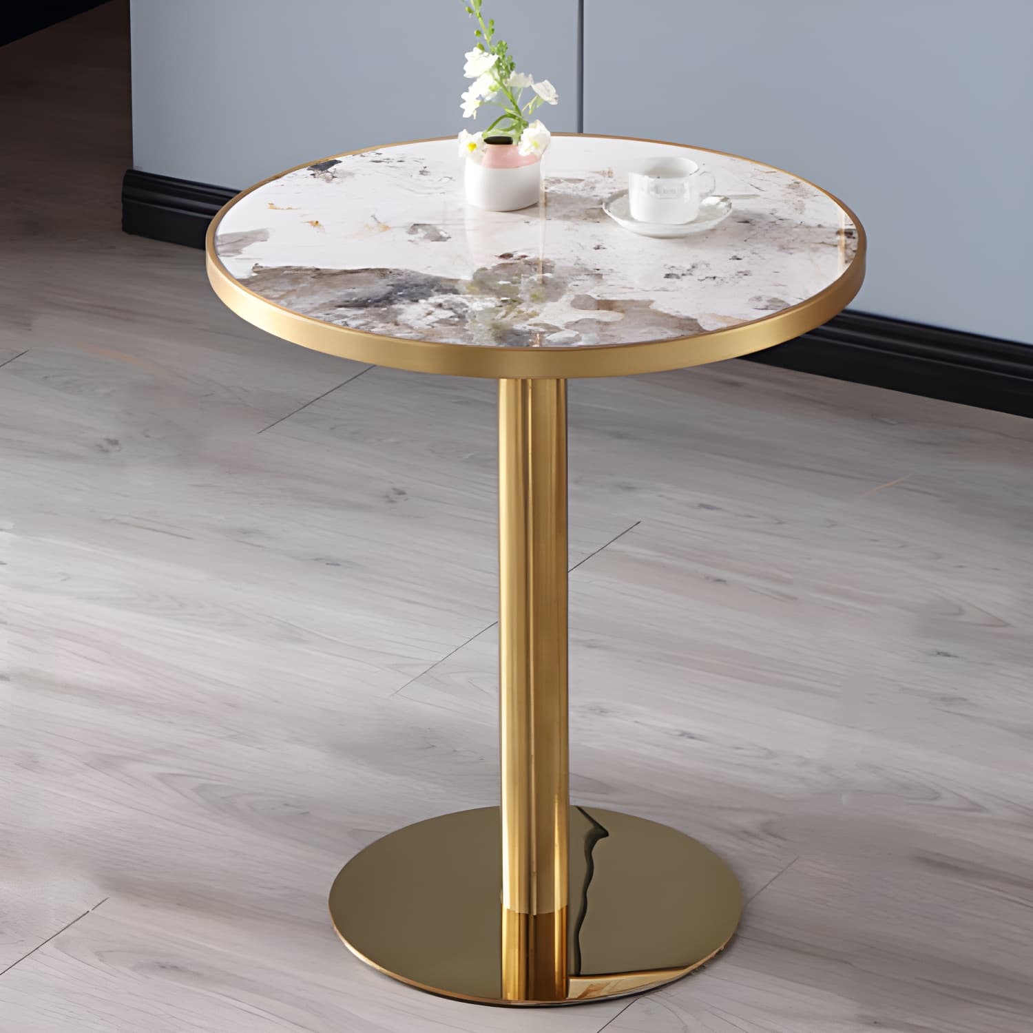 Sintered Stone Three-Color Dining Table Luxury Tulip Base Table for Dining Room - image 10