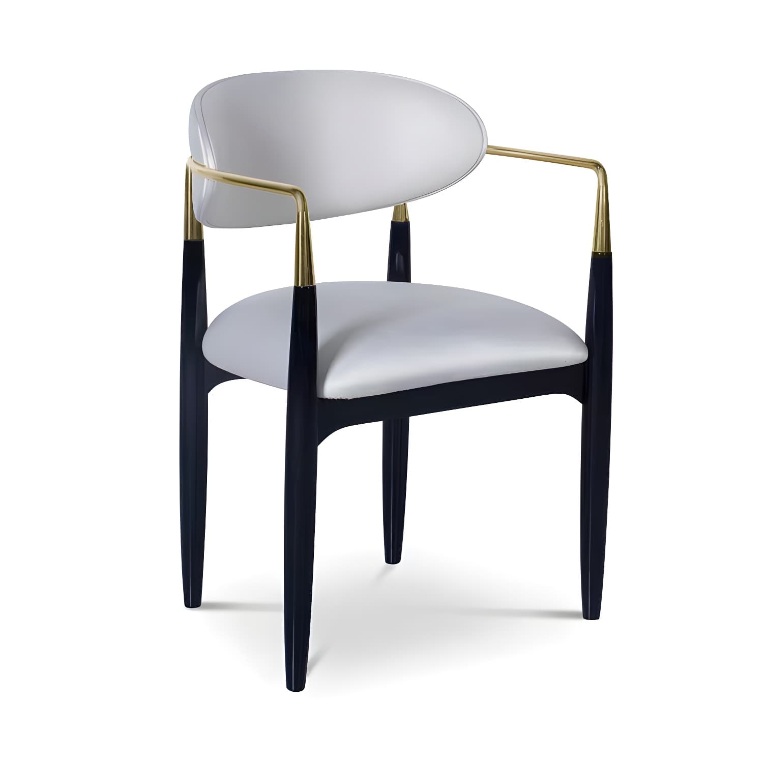 Upholstered Dining Chair Glam Style Open Back Dining Armchair for Indoor - image 6