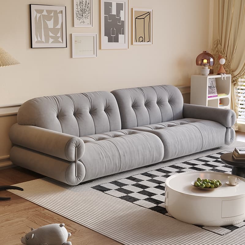 Modern Solid Color Tear Resistant Standard Sofa in Grey/Auburn/Ivory for 4-seater/Seats 5/3-seater - image 5