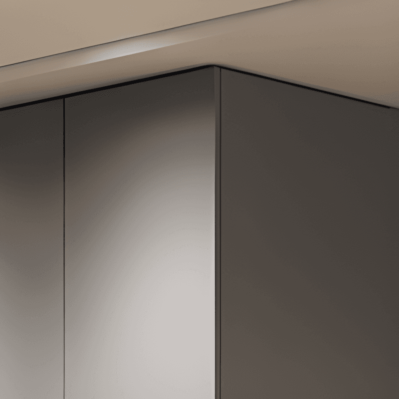 Dove Grey Minimalist Manufactured Wood Wardrobe Closet with Compartments, Soft Close Door, Interior Shelves, and Clothing Rod - image 3