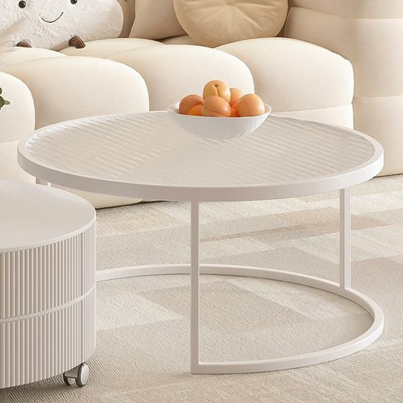 Round Coffee Table - Modern Style, Standard Size, Non-Upholstered, 2 Drawers, Scratch Resistant - image 7