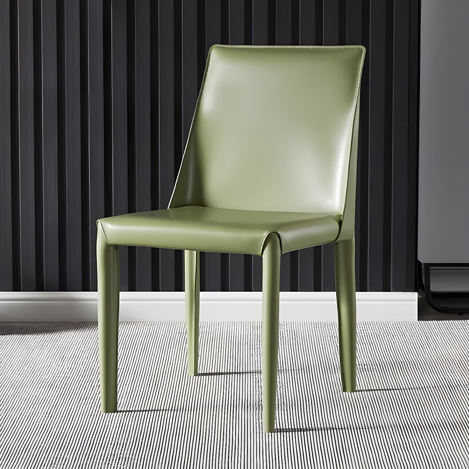 Modern Style Leather Dining Chairs Armless Solid Back Side Chairs for Kitchen - image 5