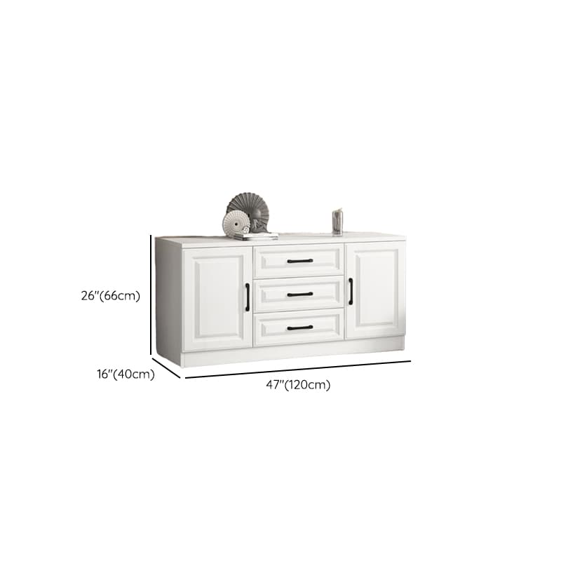 Modern Standalone Timber Utility Cabinet with Storage Drawer and Pull Bars in White - image 18