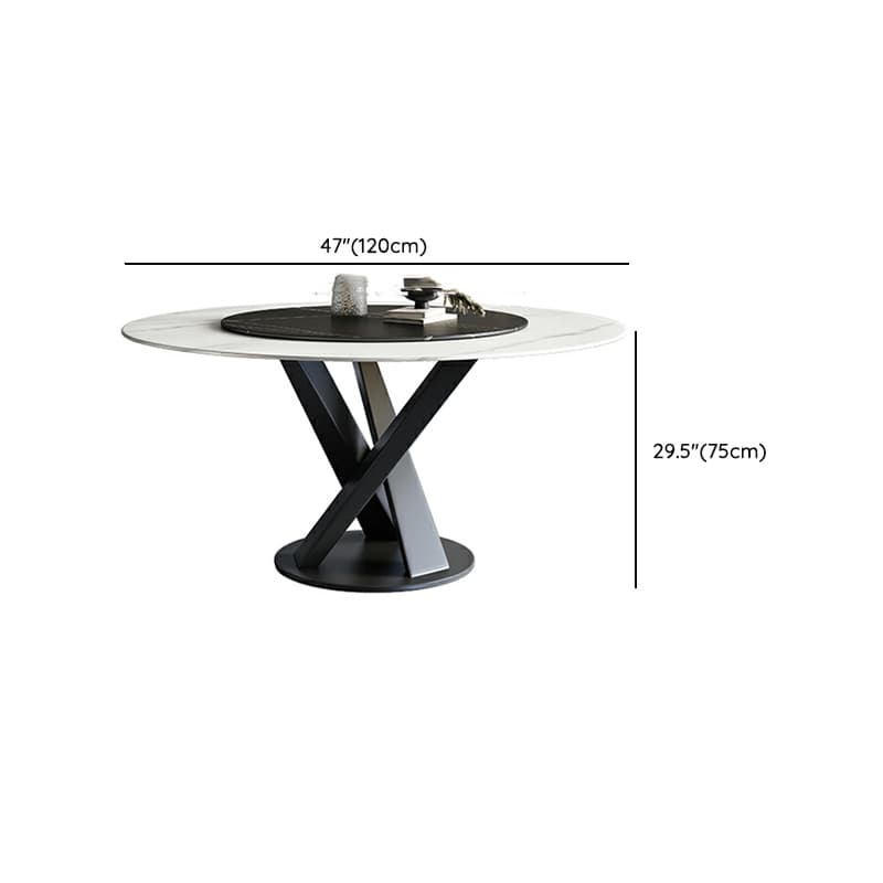 Industrial Metal Dining Set with Upholstered Chairs in White - 5 Piece Set - image 9