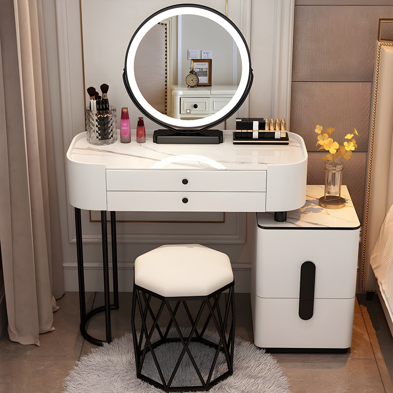 Contemporary Make-up Vanity with 4/5 Drawers,15.75 inch Wide - image 12