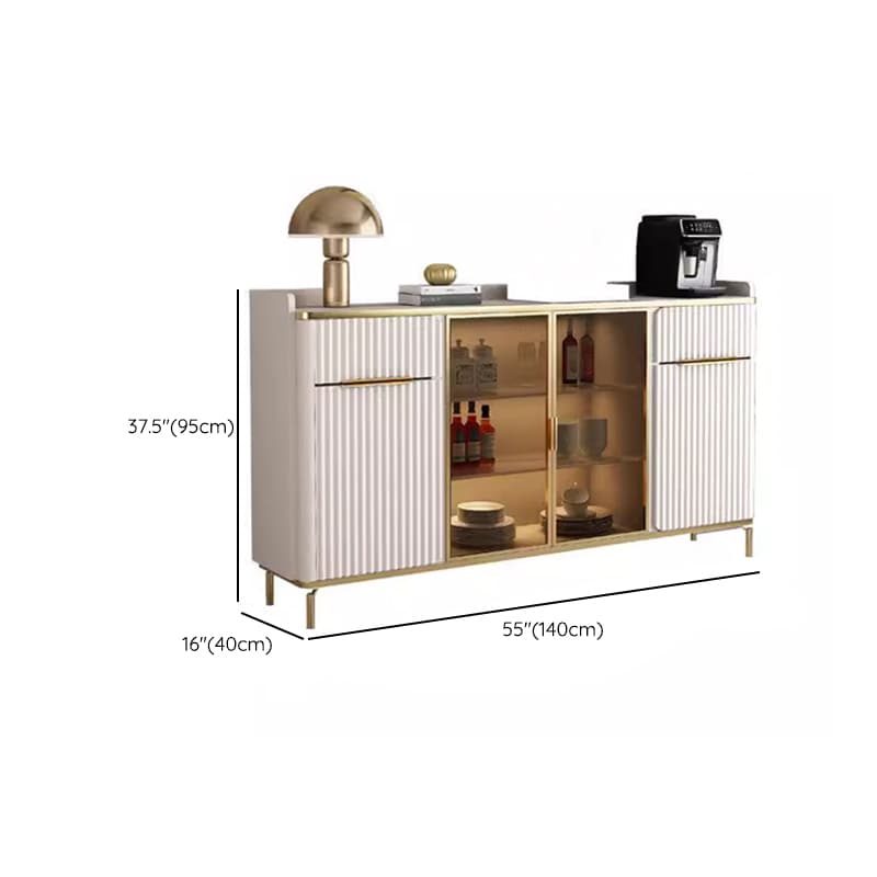 Floor Server/Buffet Table in Slab for Living Room with Glass Doors and Slate Countertop in a Luxurious Style - image 16
