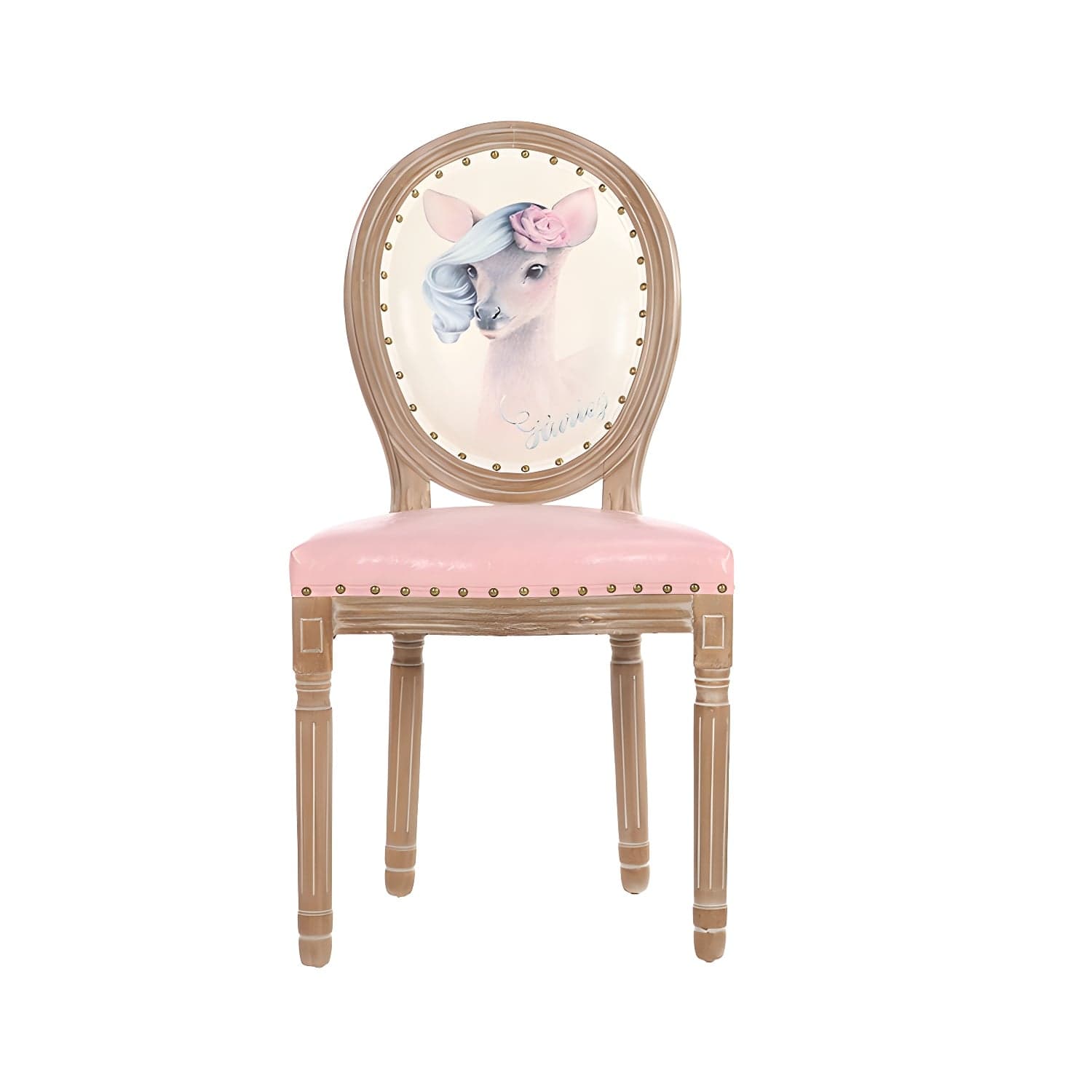 French Country Upholstered Armless Chair Home Solid Wood Dining Chair - image 13