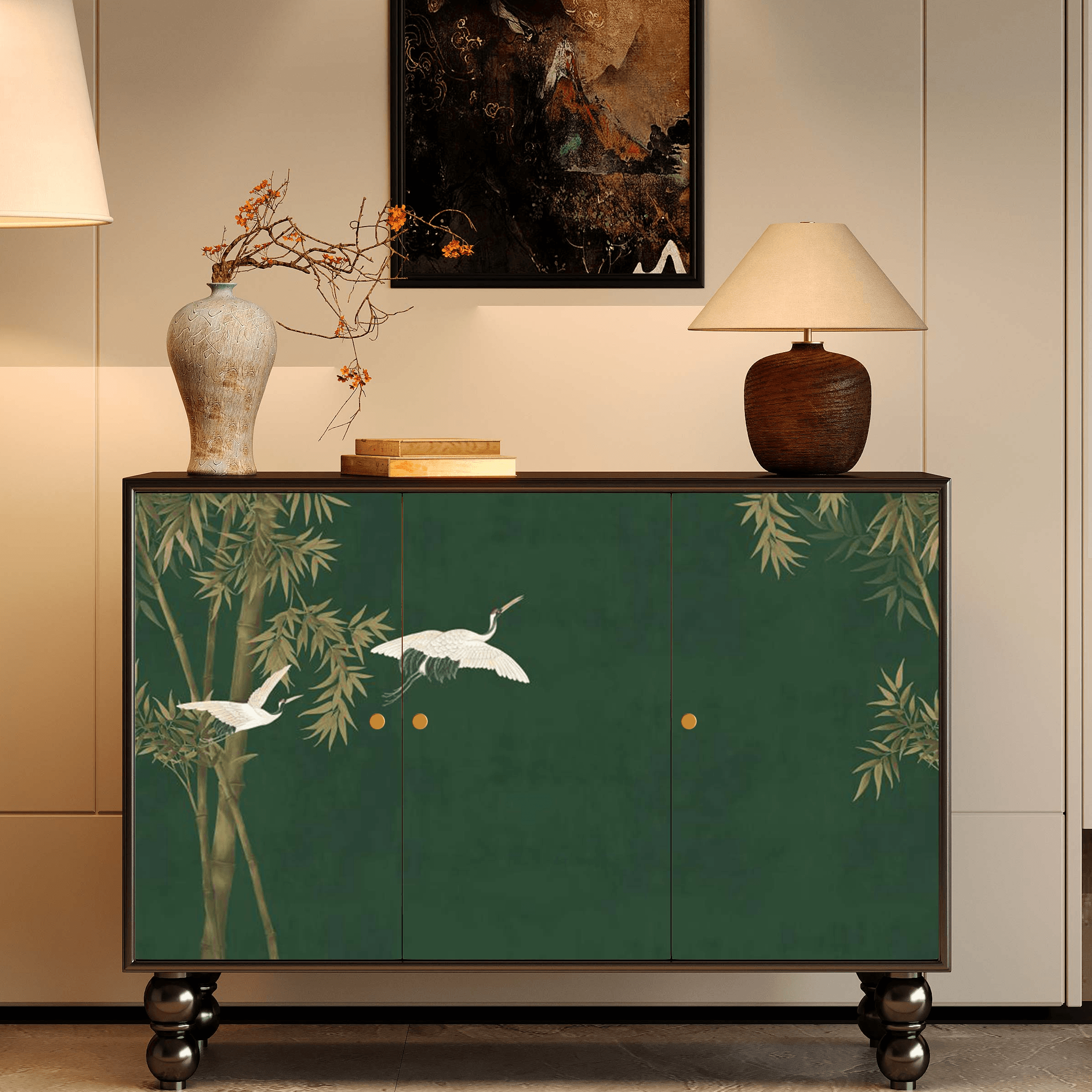 Classicist Narrow Timber Sideboard with Hutch, 3 Shelves, 3 Doors and Larder - image 44