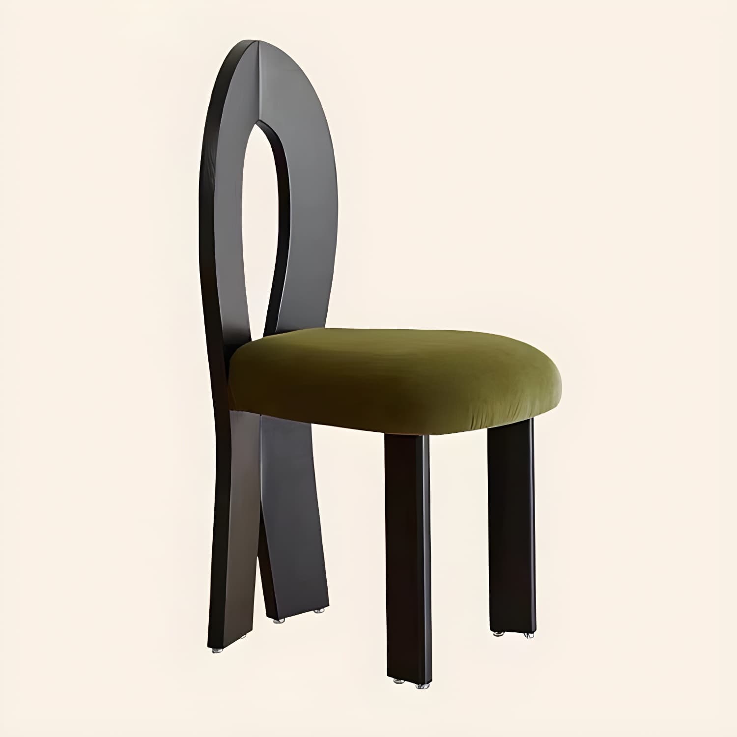 Modern Upholstered Side Chair with Wood Legs in Polyurethane for Kitchen & Dining - image 22