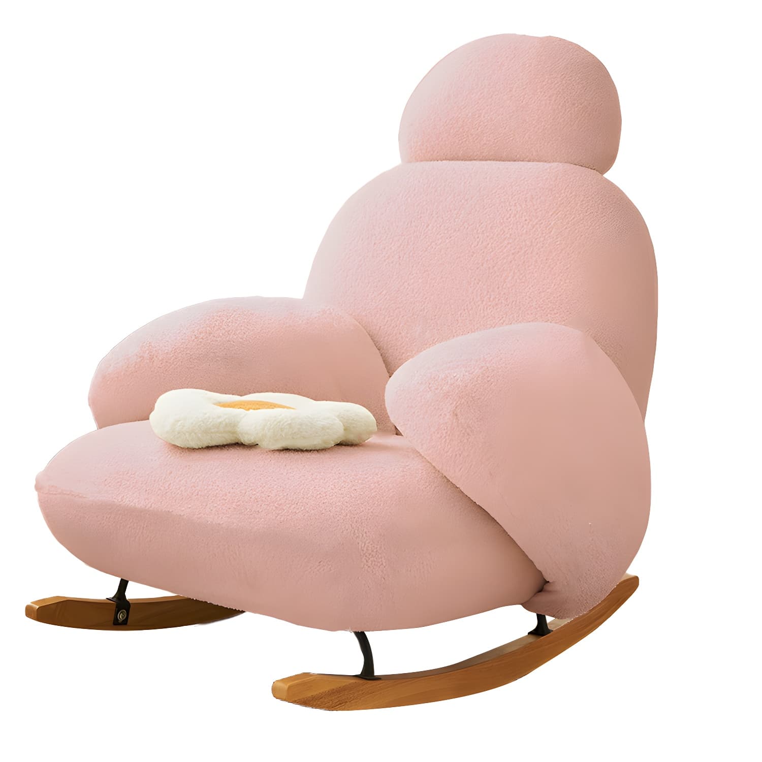 37" Wide Solid Wood Upholstered Rocking Accent Chair with Legs - image 7