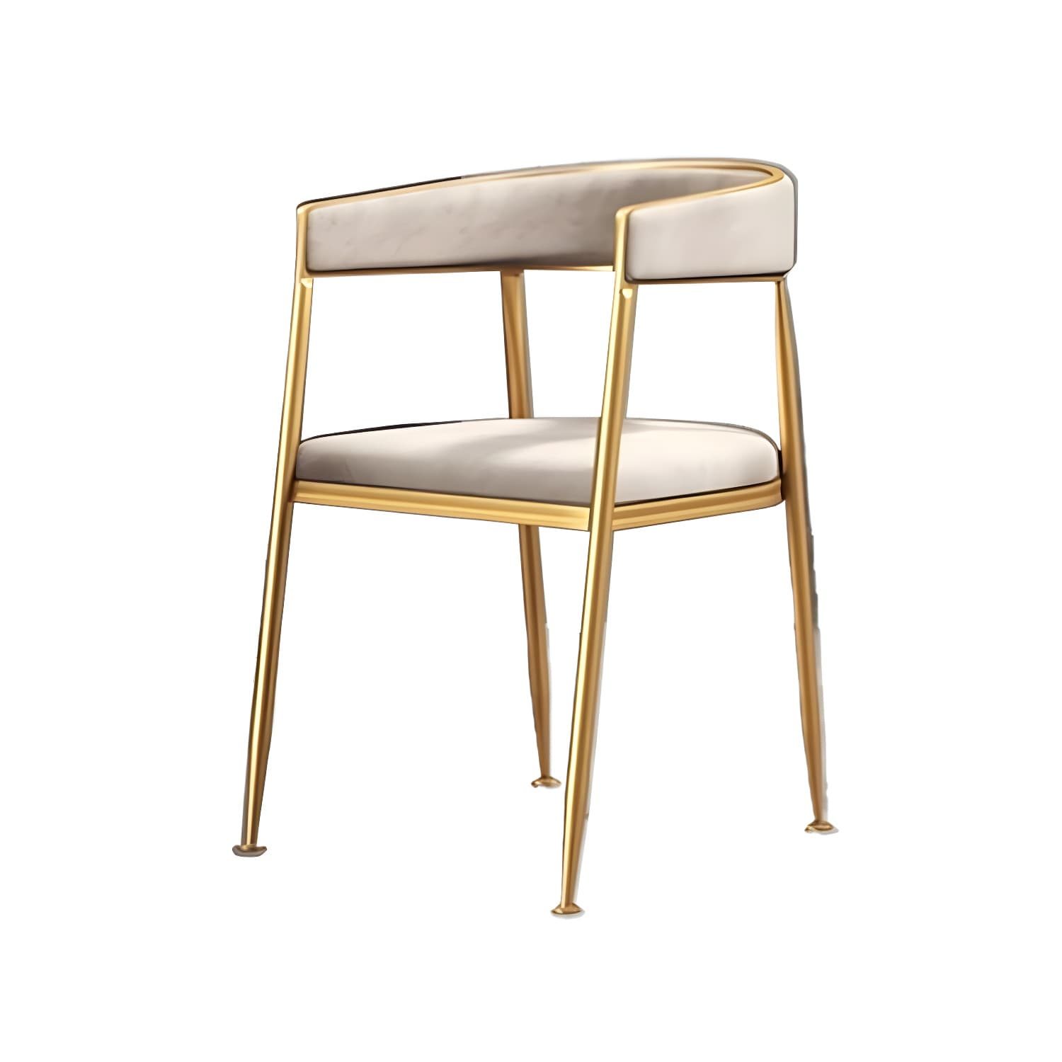 Glam Gold Metal Arm Chair Open Back Dining Side Chair with Upholstered - image 8