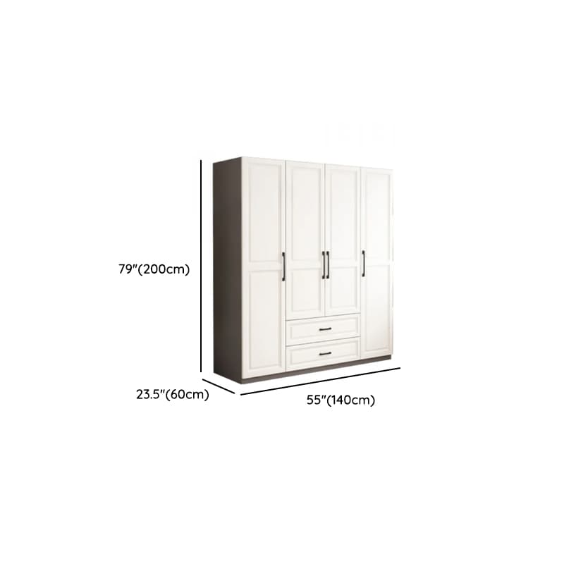 Chalk Minimalist Manufactured Wood Cabinet Armoire with 2-Drawer, Soft Close Door, Interior Shelves, and Clothing Rod - image 8