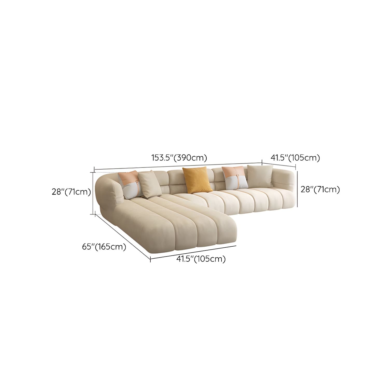 Stylish Beige L-Shape Sectional Sofa Chaise with Storage Included - image 16