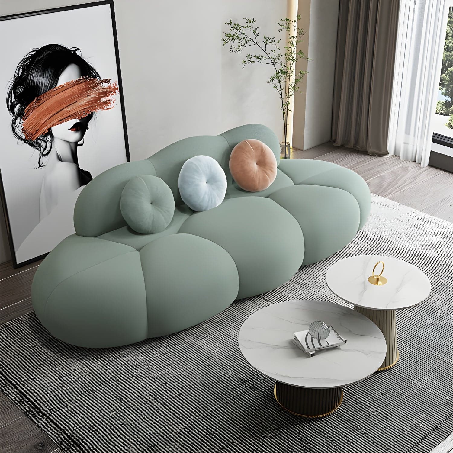 Contemporary Stationary Living Room Armless Standard Cushions Sofa - image 9