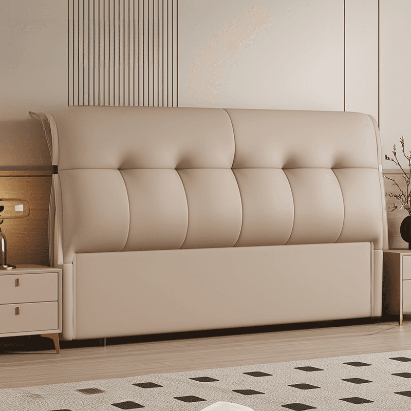 Simplistic Panel Headboard with No Distressing, Piled Tufted Rectangular Design for King/Queen/Full Bed, Sponge Upholstery Fill, Standard Height - image 8